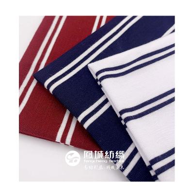 China Breathable Viscose Textile Fabric Striped Soft Knitted Yarn Dyed T-shirt Fabric Shopping Cotton Fabric for sale