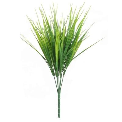 China Contemporary Artificial Plants Faux Plastic Wheat Grass Leaves Shrubs Indoor Simulation Greenery Bushes Outside Garden Decor for sale