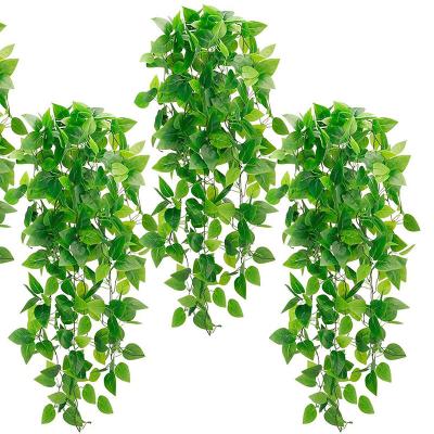 China Rustic Without Plastic Realistic Ivy Vine Pot Rattan Artificial Hanging Plants For Indoor Outdoor Wall House Decoration for sale