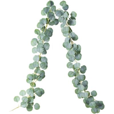 China 170cm Artificial Greenery Garland Faux Eucalyptus Vines Wedding Backdrop Wall Bohemian Decor for sale