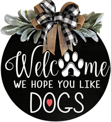 China Bohemian Welcome Sign for Wall Rustic Home Decor Dog Farmhouse Log Home Decorations for sale