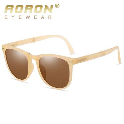 China Hot Aoron UV400 TR90 Foldable Fashion Sunglasses Frame Fashion Sun Glasses Discolor Polarized Lens Custom Sun Glasses Frame 3035 Unisex for sale