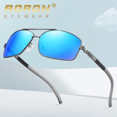 China Square Aoron Hot Small Rectangle Bridge Double Polarized Square Sunglasses Men Driving Photochromic Sun Glass Night Vision Lens A692 for sale