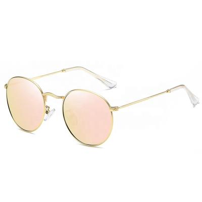 China Custom New Style Fashion Sunglasses Metal Frame Rose Gold Round Circle Mens Polarized Sun Glass Sunglasses for sale