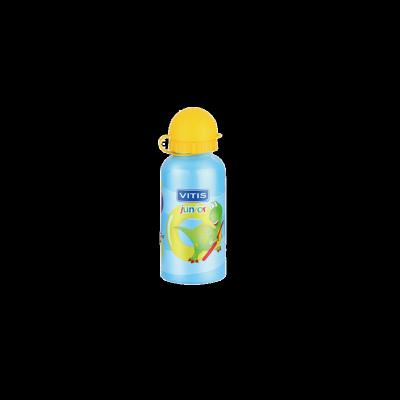 China Hot Selling Sustainable 400ml Kids Style Cartoon Aluminum Sports Drink Water Bottle Cute Dinosaur With Straw for sale