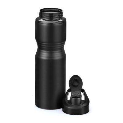 China 800ML Viable High Quality Wholesale Outdoor Recycling Print Logo Sport Aluminum Black Water Bottles for sale