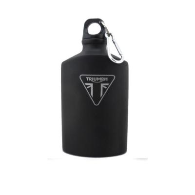 China Sustainable Air Dying Printing Oval Aluminum Sports Water Bottle With Carabiner for sale