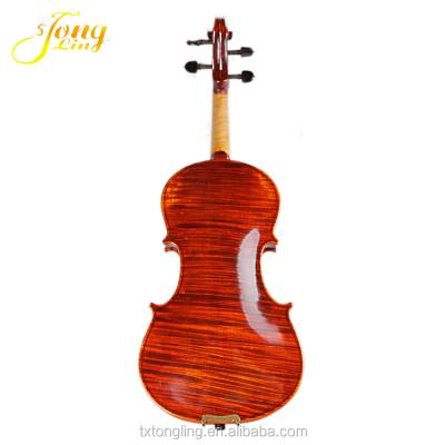 China Impeccable handmade flamed violin for sale with ebony wood fittings for sale