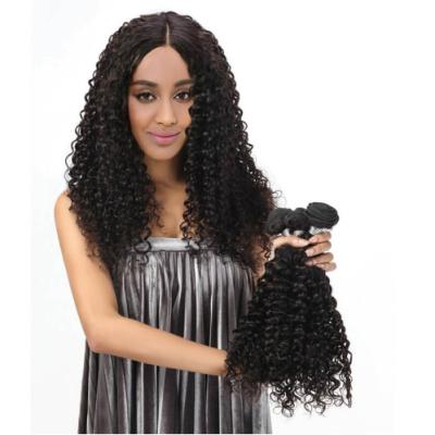 China Jerry Curl Noble Virgin Human Hair Mongolian Kinky Curly Double Drawn Hair Extensions Natural Black Brazilian Virgin Hair for sale