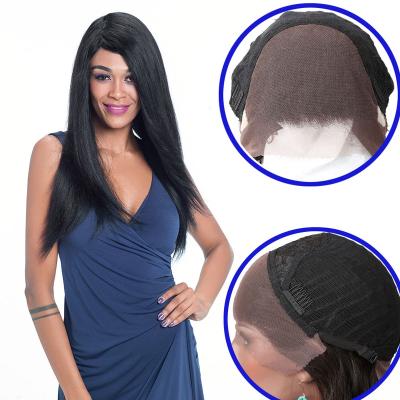 China Brazilian Straight Hair Wigs 360 Full Lace Wig 14inch 150 Density Silky Straight Swiss Lace Front Wig Straight Human Hair Wigs for sale