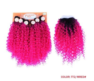 China Noble Kinky Curly Synthetic Braiding Hair Curly Volume With Closure For Hair Extension Faux Crochet Braid Hair Synthetic locs curls for sale