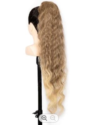 China New Noble Deep Wave Fiber Ponytail Wigs For Girl Woman Girl Woman Synthetic Hair Locs Wigs Factory Wholesale Cheap Synthetic Hair Machine Made for sale