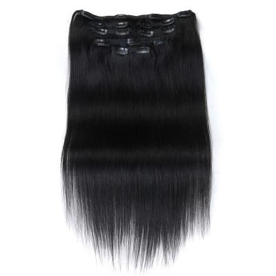 China Noble Silky Straight Raw Brazilian Virgin Remy Hair Ponytail Hair Clips Wave Silky Straight 7 Pieces In One Bundle Clip Human Hair for sale