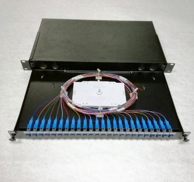 China FTTH Fiber Optic Patch Panel Rack Mount Distribution Frame 1U ODF Fiber Optic Enclosure for sale