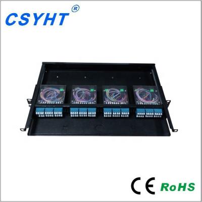 China Cold Roll Steel 19inch Rack Mounted Slidable MPO Fiber Optic Patch Panel 96 Fibers for sale