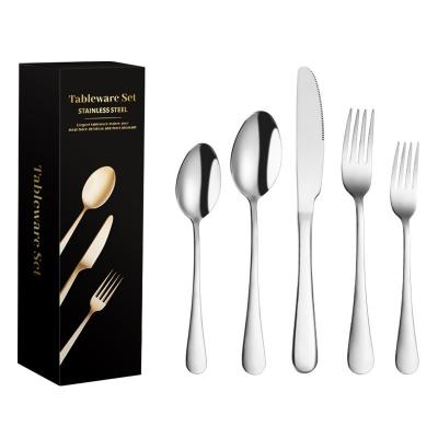 China Sustainable Amazon Hot Selling 20 pcs Premium silverware Knife Spoon Fork flatware Set Reusable Home stainless  steel cutlery Set for sale