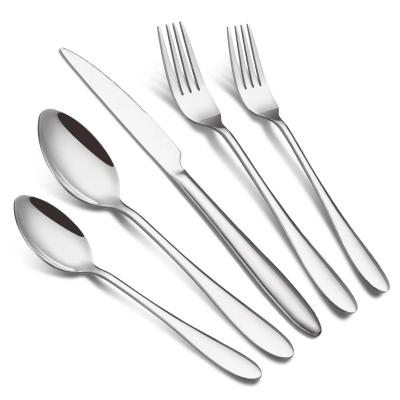 China Sustainable New High Quality Wholesale 430 Stainless Steel Silverware Set 5 pcs Spoons Forks and Knives Wedding  Flatware for Events Gift for sale