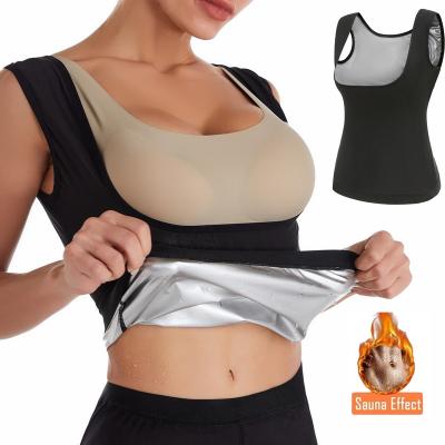 China 2022 Antibacterial Wholesale Fat Burning Sauna Tank Top Body Slimming Shapewear Sweat Belly Waist Shaper Vest For Woman for sale