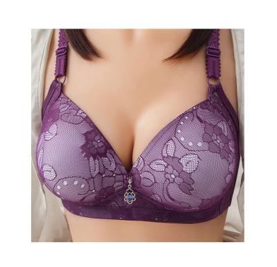 China Pump Embroidered Padded Bra Sets Lace Up Bra Sets Sexy Lingerie Underwear for sale