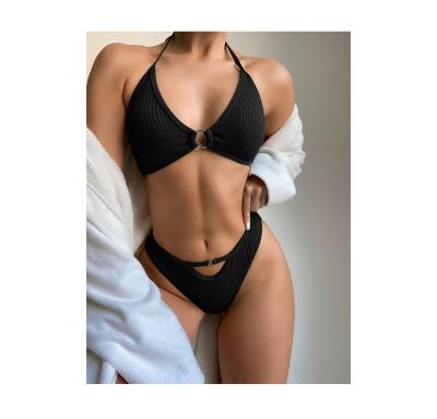 China 2022 other solid sexy thong bikinis women micro swimwear lift up swimwear female halter bikini set brazilian bathing suit swimwear for sale