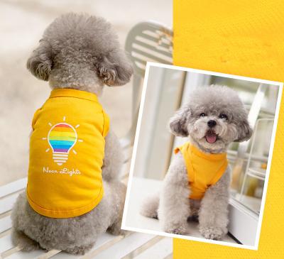 China Sustainable Wholesale Cotton Printed Rainbow Bulb Spring Medium Small Dog Cooling Clothes Invest For Dogs for sale