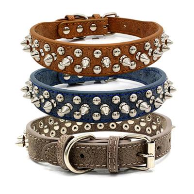 China Small Medium Large Classic Stocked Dog Collar Clasp Leather Dog Collar Studs For Dog for sale