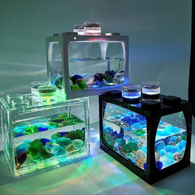 China Hot Mini LED Aquarium Light Amazon Stocked Acrylic Aquarium Fish Tank for sale