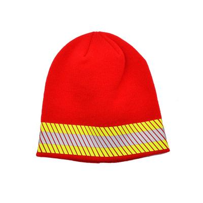 Κίνα Υπαίθριος πλέξτε Beanie καπέλων το αντανακλαστικό ριγωτό της 3M ευθυγραμμισμένο Thinsulate υψηλό ρολόι ΚΑΠ ασφάλειας διαφάνειας φθορισμού προς πώληση