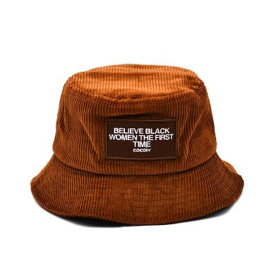 China Corduroy Bucket hat solid color versatile fashion outdoor leisure Bucket hat for sale