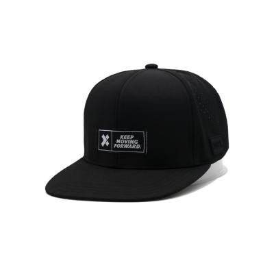 China Wholesale Custom Men Low MOQ High Quality Woven /Leather Patch Logo 6 Panel Plain Cotton Flat Brim Snapback Gorras for sale