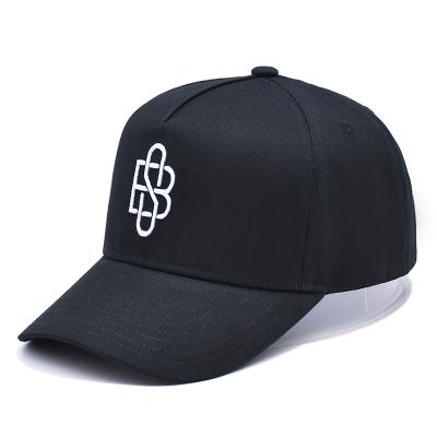 China Custom 5 Panel Baseball Kappe Baumwolle Twill Sport schwarze Papa Hut 3D Stickerei Logo zu verkaufen