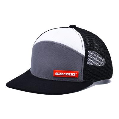 Κίνα 7 Πίνακας Flat Bill Rubber Patch Logo Polyester Mesh Snapback Cap Μεικτό χρώμα Διαρθρωμένο προς πώληση