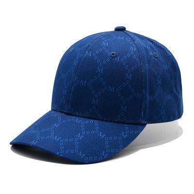 China Capuchones de Jacquard personalizados con visor curvo y correa ajustable con ojos bordados que coinciden con el color de la tela en venta