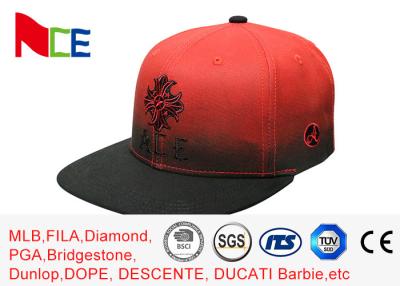 China Los sombreros frescos del Snapback del vintage del bordado rojo del tono, Snapback cupieron los sombreros durables en venta