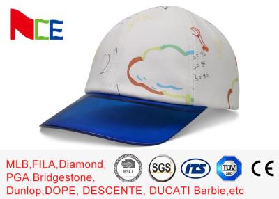 China Impresión blanca de la historieta de los sombreros del papá de los deportes de la PU y borde transparente ajustables para unisex en venta