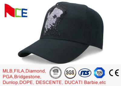 China Prueba los 58cm de Sun de la gorra de béisbol del panel del algodón 5 del diamante artificial para Eco adulto amistoso en venta