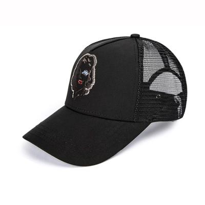 Chine Chapeau noir confortable de maille de la paillette 5 de panneau de camionneur de style unisexe réversible fait sur commande de chapeau à vendre