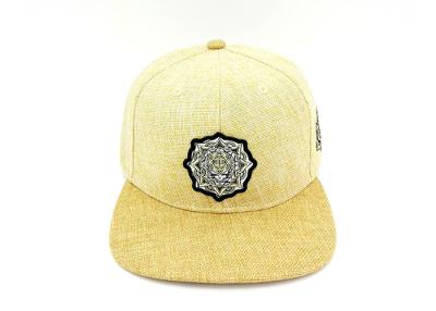 중국 여름 동안 노란 편평한 테두리 Snapback 모자 식물 섬유 건조한 Breathable 적당한 판매용