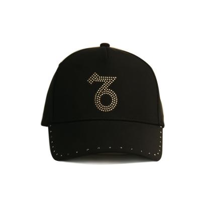 Cina Cappello nero del cappuccio del berretto da baseball di logo del cristallo di rocca piccolo/della saia del cotone nuove donne di stile in vendita