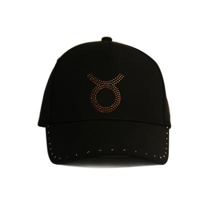 China Gorra de béisbol cristalina del panel de la moda 5 del diamante artificial del algodón del lavado para la tela cruzada femenina de las mujeres lavada en venta