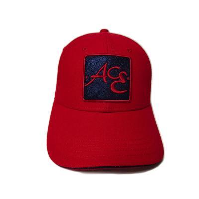 China High-end ACE Unisex Female Male Custom Glitter Cloth Embroidery Logo Constructed Baseball Cap Hat for sale