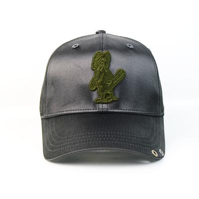 중국 Small MOQ Soft Silk Customized Black Embroidery Patch metal buckle baseball Hats Caps 판매용