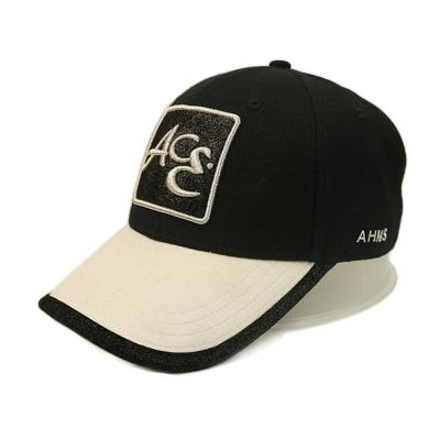 China Black Flat Embroidery Men Hip Pop Baseball Cap With Metal Buckle for sale