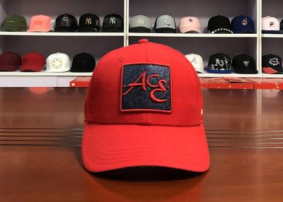 Chine ACE brand newest bling star 3D embroidery logo 6panel red baseball caps hats à vendre