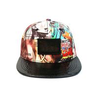 China Couro criativo unisex do tampão da borda da curva do Snapback dos grafittis de ACE da parte alta com remendo de couro à venda