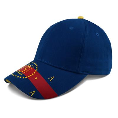 China Blue Embroidered 6 Panel Baseball Cap With Metal Buckle for sale