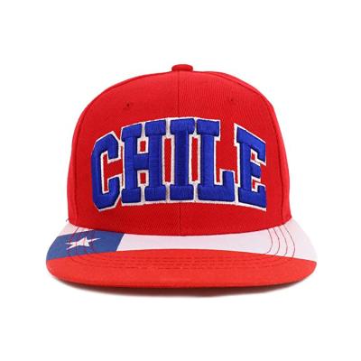 Chine symbole fait sur commande de bord de la broderie 3D de chapeaux plats rouges de Snapback à vendre