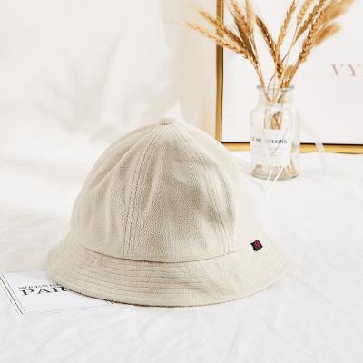 China Warm Faux Lamb Plush Winter Fisherman Bucket Hat For Women Girls for sale