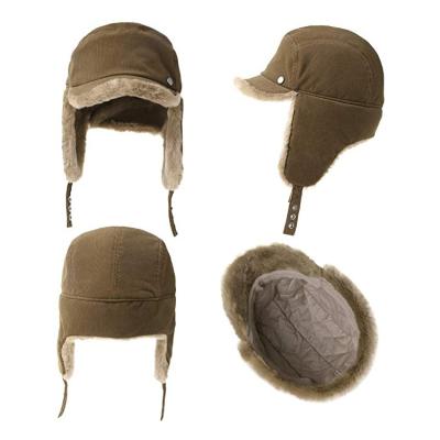 China Piel de cuero de Hat Warm With del trampero del invierno de los hombres los 56cm en venta