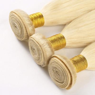 China Wholesale 12A 613# Straight Virgin Hair Color Blonde Virgin Hair Bundles With Closure Hair Extension for sale